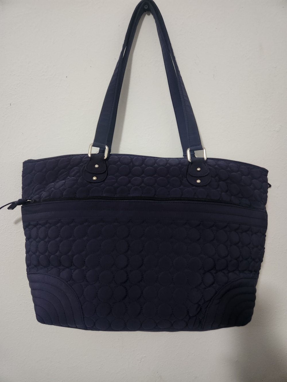 Vera Bradley Navy Quilted Tote Bag - Picture 4 of 10